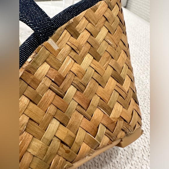 New Nina Denim Wedge Sandals with Braided Straw Wedge Bottoms~Size 7.5 - Picture 13 of 16